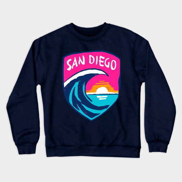 San Diego Waveeee FC 07 Crewneck Sweatshirt by Very Simple Graph